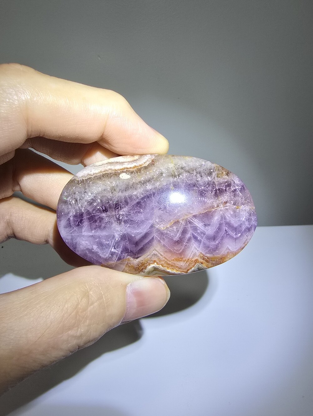 Dream Amethyst Lace Agate Crystal Palmstone
